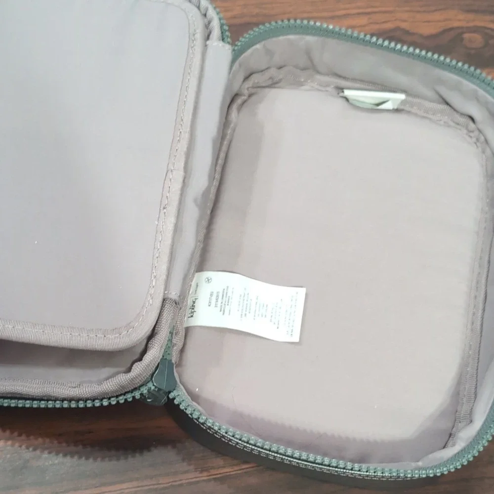 Kipling 100 Pens Case Moon Grey Metallic Pencil Organizer Zip Lightweight